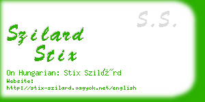 szilard stix business card